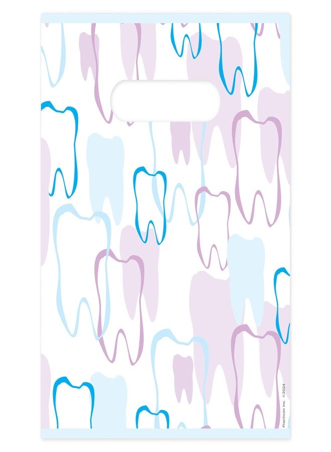 Practicon Tooth Outline Dental Giveaway Bags, 8" x 10", 100 Pack - Image 1