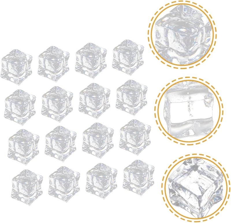 Luxshiny 50Pcs Clear Acrylic Fake Ice Cubes For Photography Props Home Decor Events Crafts DIY - Image 4