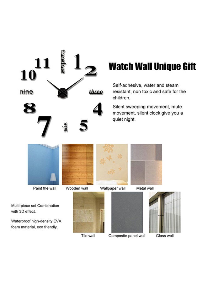 OUTAD Art Design 3D EVA Hanging Wall Clock Black/White - Image 5