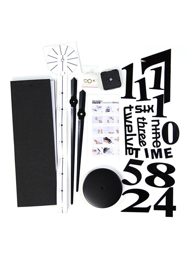 OUTAD Art Design 3D EVA Hanging Wall Clock Black/White - Image 1