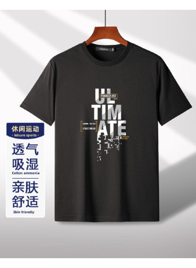 Fomoce summer Men's Short Sleeve Casual Printed Versatile T-shirt Top - Image 1