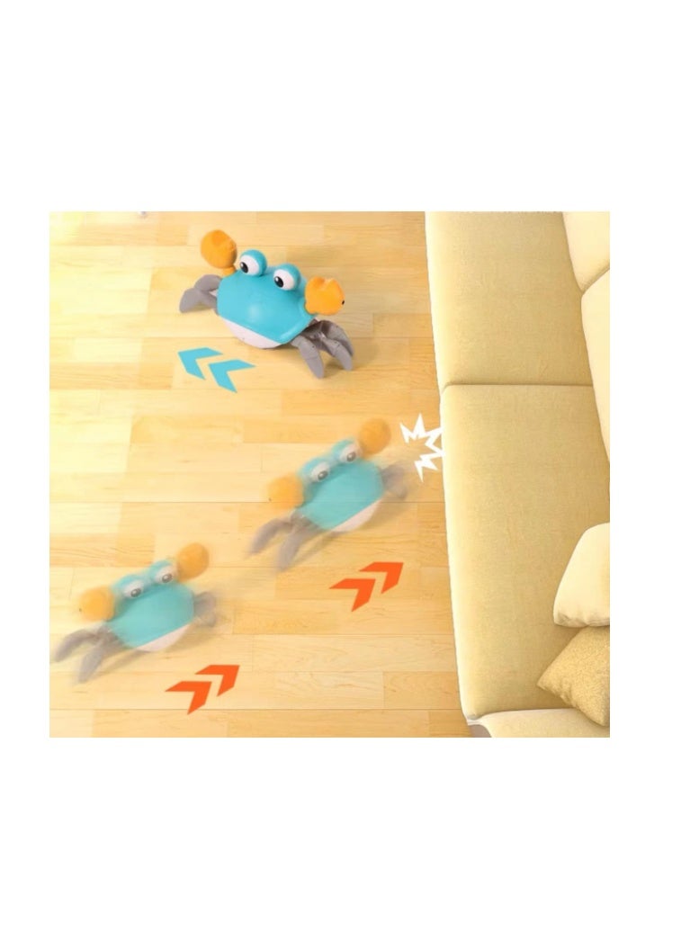 SKY-TOUCH Electric Runaway Crab Crawling Crab Baby Toy with Music and LED Light Up Toddler Interactive Learning Development Toy with Automatically Avoid Obstacles For Babies, Toddlers and Kids - Image 2