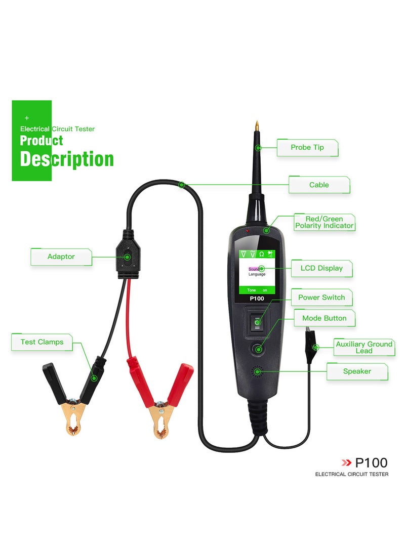 Generic Automotive Circuit Tester Power Circuit Probe Kit Car Voltage/Resistant Tester Diagnostic Tool Component Activation 12/24V with Over-Load/Short Circuit Protecting for Car Maintain & Repairing - Image 3