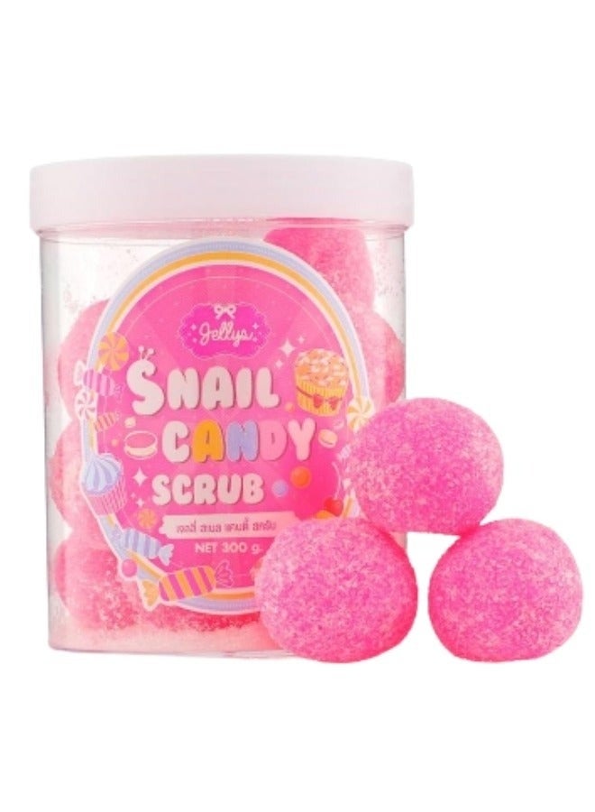 Jellys Snail Candy Body Scrub, 6 exfoliating balls weighing 300g. A nourishing and moisturizing formula to soften the skin, remove dead skin cells, and give the body a silky glow. - Image 1