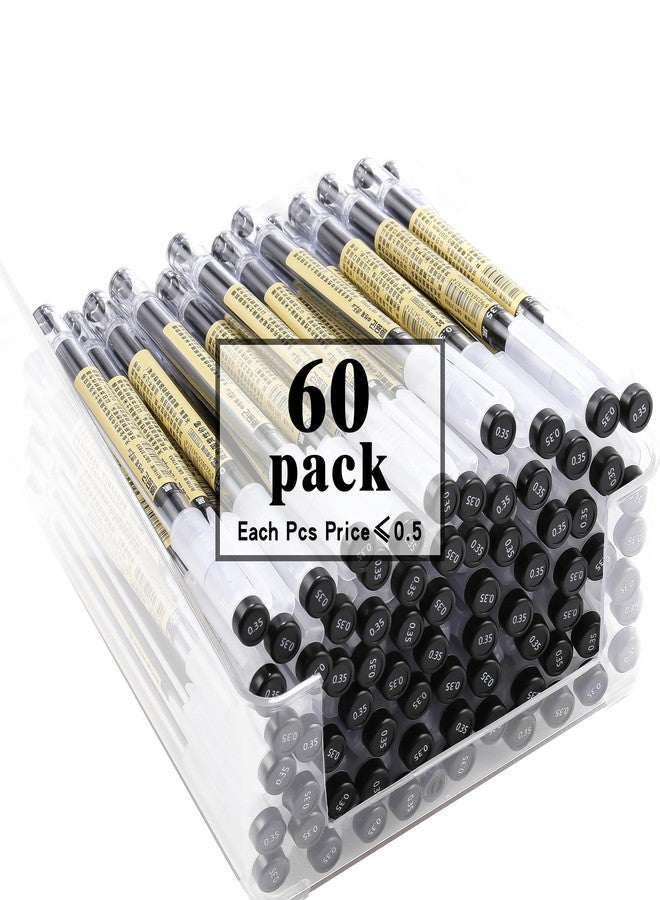 RIANCY Japanese Style 60 Pack Black Ballpoint Pens Bulk, 0.35mm Extra Fine Point, No Bleed No Smear, Cap Design for School Office Teacher Bulk Buying Wholesale Journaling - Image 5