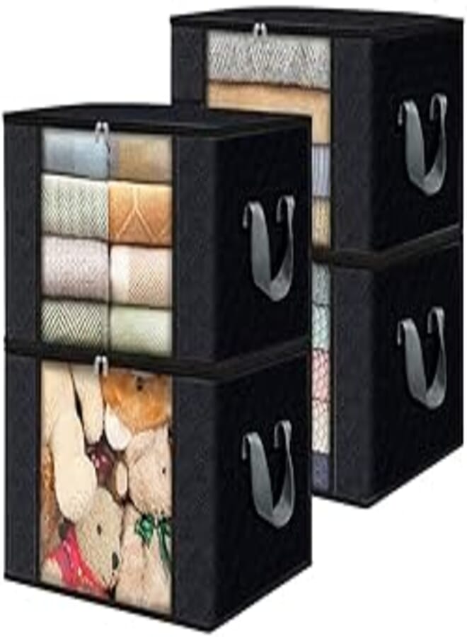 Flintronic foldable under-bed clothes storage bag, pack of 4,84l