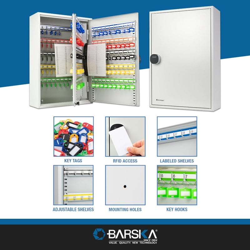 Barska Adjustable Key Cabinet Lock Box with Colorful Key Tag Labels  200 Position  RFID Lock - Image 5