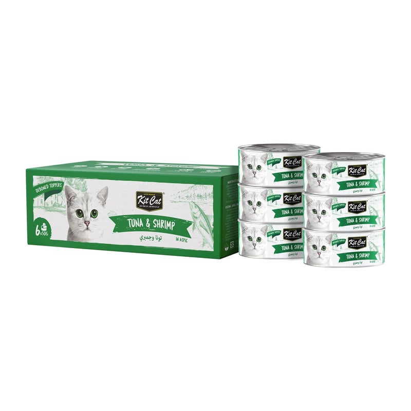 كيت كات قطع تونة وروبيان منزوعة العظم من كيت كات، 6 × 50 غرام