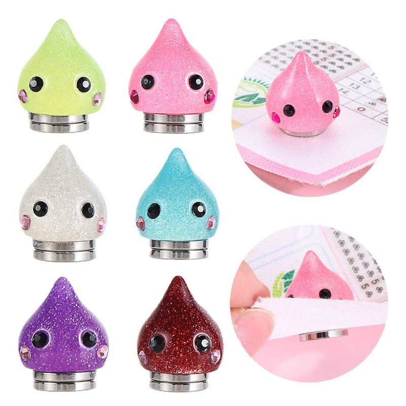 DSLONG 6PCS Diamond Painting Magnet Cover Holder Diamond Painting Magnet Cover Cross Stitch Diamond Painting Holder Suitable for DIY Diamond Painting Colored Art Cute