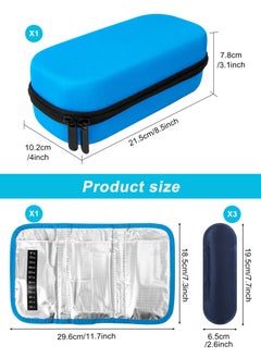 URbazaar Insulin Cooler Travel Carrying Case, Diabetic Medication Organizer Insulated Cooling Bag with 3 Ice Packs for Insulin Pens Syringe Needle -Black  - Image 2