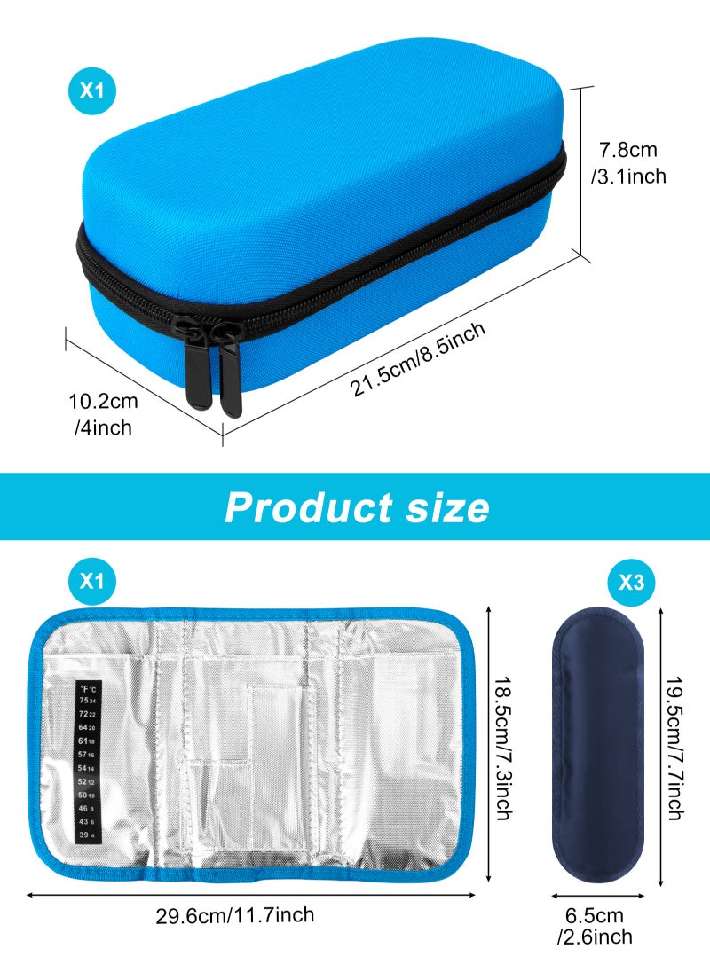 URbazaar Insulin Cooler Travel Carrying Case, Diabetic Medication Organizer Insulated Cooling Bag with 3 Ice Packs for Insulin Pens Syringe Needle -Black  - Image 2