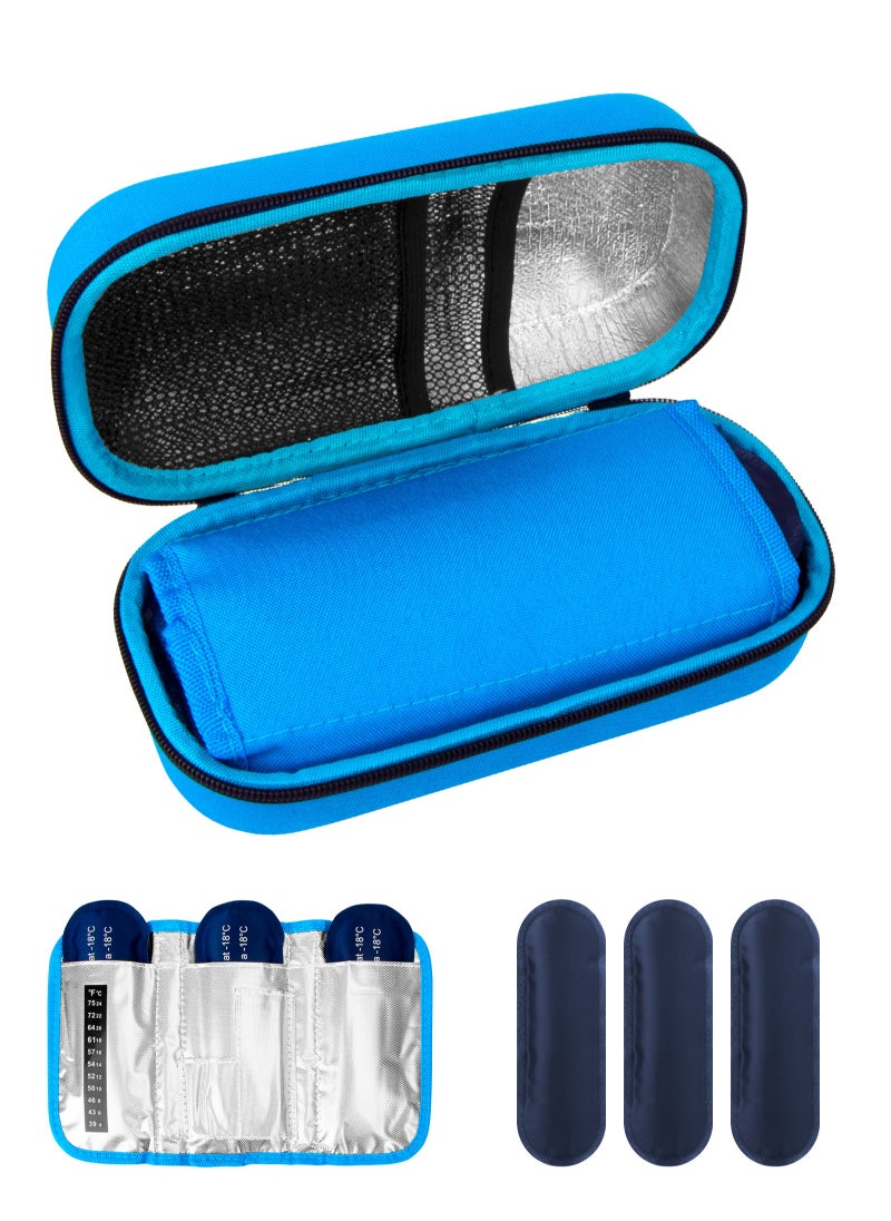 URbazaar Insulin Cooler Travel Carrying Case, Diabetic Medication Organizer Insulated Cooling Bag with 3 Ice Packs for Insulin Pens Syringe Needle -Black  - Image 1
