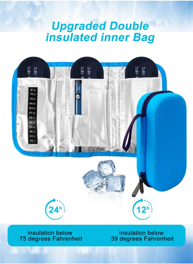 URbazaar - Insulin Cooler Travel Carrying Case, Diabetic Medication Organizer Insulated Cooling Bag with 3 Ice Packs for Insulin Pens Syringe Needle -Black - Image 1