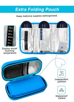 URbazaar Insulin Cooler Travel Carrying Case, Diabetic Medication Organizer Insulated Cooling Bag with 3 Ice Packs for Insulin Pens Syringe Needle -Black  - Image 3