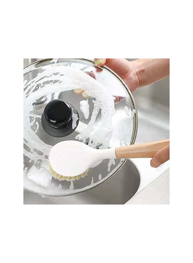 promass Kitchen Dish Brush Bamboo Handle Dish Scrubber, Scrub Brush for Pans, Pots, Kitchen Sink Cleaning, Dishwashing and Cleaning Brushes are Perfect Cleaning Tools 1 PCS - Image 3