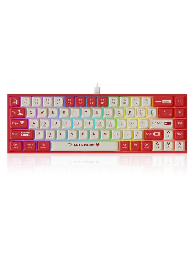 Neutral Ak680 Mechanical Keyboard Batch Wired Hot-swappable Small Keyboard Dual-mode Tea Axis Red Axis 68 Keys