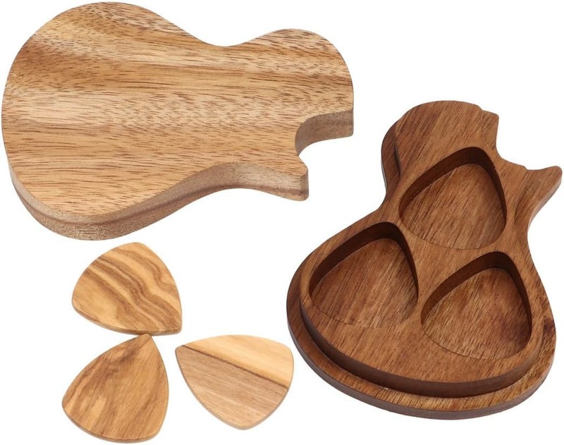 Custom Wooden Guitar Pick Set, 3 Pieces With Box Holder, Personalized Guitar Picks For Musicians - Image 5