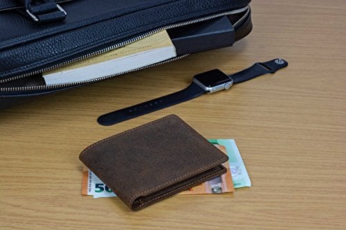 DiLoro Mens Wallet Full Grain Genuine Leather Slim Minimalist Front Pocket Bifold Soft Nappa RFID Protection (Dark Hunter Brown) - Image 2