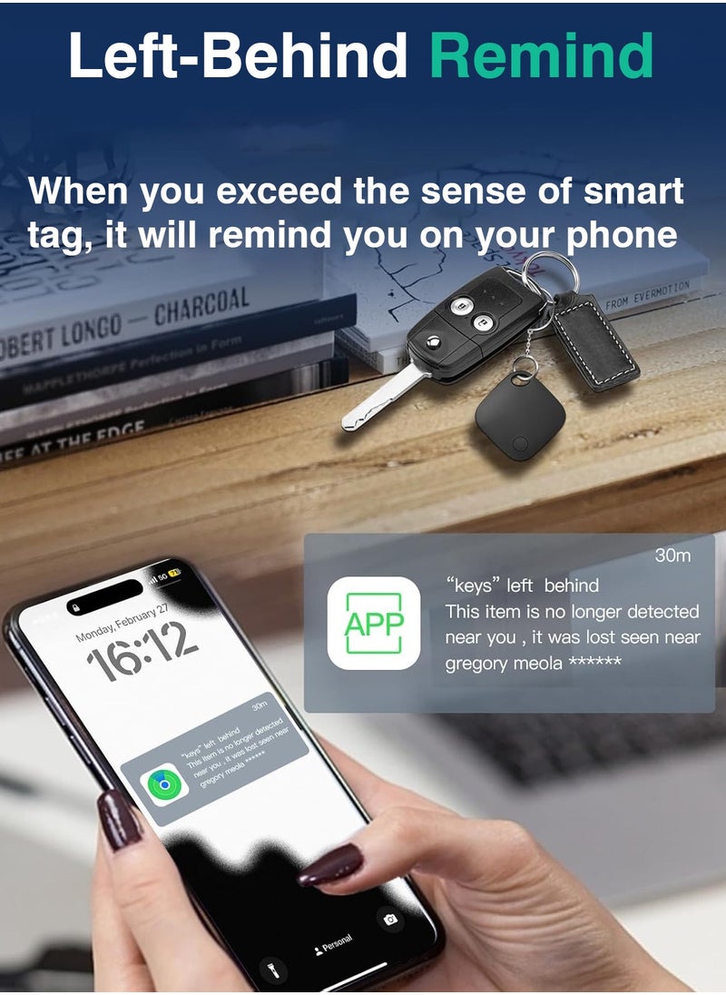 محدد موقع العنصر، علامة xQoops Security الذكية تعمل مع Apple Find My (iOS فقط)، مكتشف الهاتف، مكتشف المفاتيح المتوافق مع iPhone iPad iWatch Mac، متتبع بلوتوث للمفاتيح والمحافظ (قطعة واحدة - أسود)
