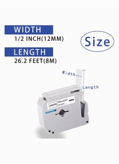 SYOSI 5PK 12mm 0.47 M-K231s M Tape Compatible with Brother M Tape 12mm 0.47 White M-k231 M-k231s, Black on White for Brother 12mm 1/2 M Tape Label Maker Tape for Brother PTouch PT-65 PT-80PT-M95 PT-70  - Image 4