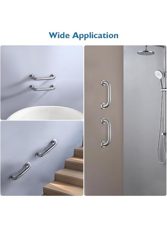 Grab Bars for Bathtubs and Showers, Anti Slip Shower Grab Bars Stainless Steel Shower Handrail Handicap Senior Child Assist Toilet Bathroom Safety Handle (2 Pack 12-inch 1" Diameter) - Image 4