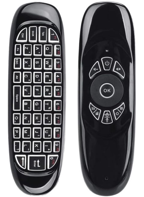 C120 RGB Wireless Backlit Air Mouse Keyboard for Android TV Box - 7 Color Rechargeable Remote Control