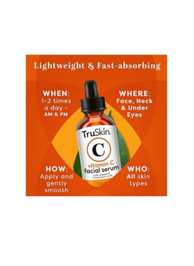 TruSkin Vitamin C Serum for Face, Anti Aging Serum with Hyaluronic Acid, Vitamin E