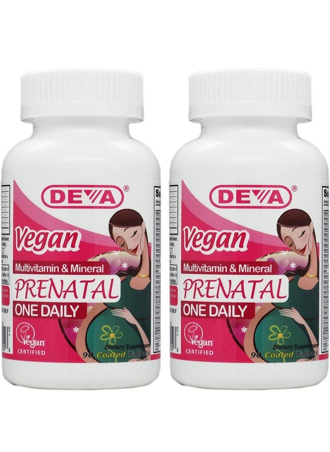 Deva Vegan Vitamins - Prenatal Multivitamin & Mineral One Daily 90 Vegetarian Tablets Pack Of 2 - Image 1