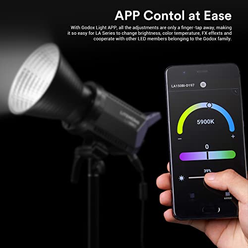 Godox Litemons LA150D LED Video Light, 5600K, Bowens Mount, CRI 96+ TLCI 97+, 8 FX Effect, 0-100% Dimming, APP Control, for Film Shooting, Wedding, Live Broadcast, Portrait - Image 4