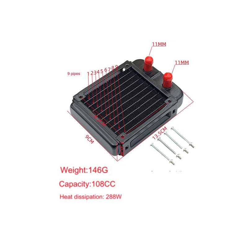 CentIoT - 90mm Radiator Water Cooler Tubes Heat Exchanger Aluminum Water Cooling CPU Heat Sink | For Gaming Computer and Peltier (90mm) - Image 2