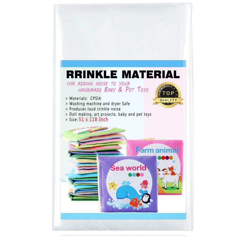 Zonon Noise Making Crinkle Paper Crinkle Material Noise Maker Plastic Film for Dog Cat Pet Supplies51 x 118 Inch - Image 2