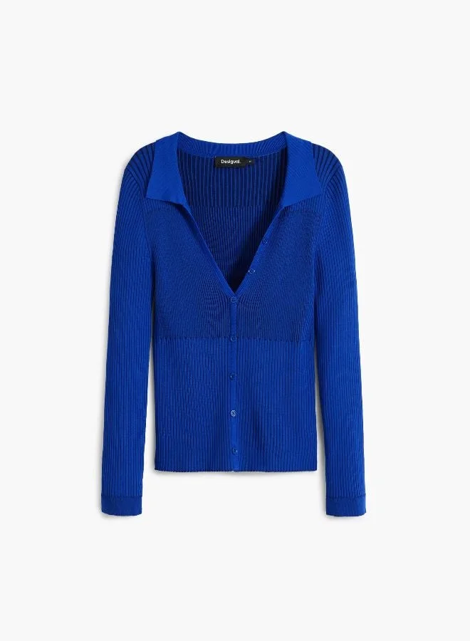 DESIGUAL Fine Buttoned Sweater
