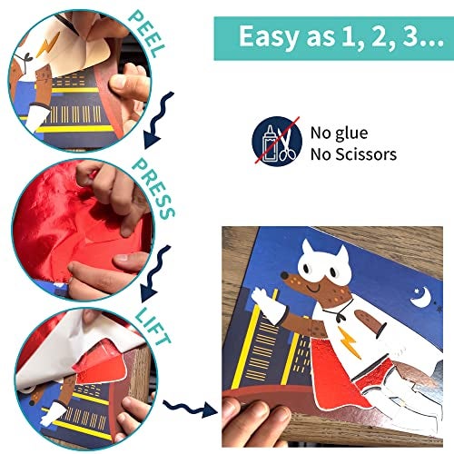 Chalk and Chuckles Fabulous Foil Art, Create 12 Superhero Animals Theme Pictures, Paper Arts & Craft Kits, Gifts for Boys & Girls Age 4, 5, 6, 7, 8, 9 Year Old, DIY Creative Activity for Kids - Image 5