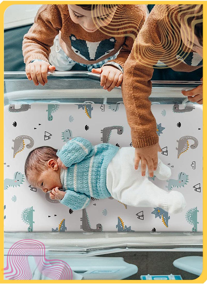 She&Little 2 Pack Universal Baby Bassinet Sheets, Soft Microfiber Fitted Sheets for Newborn Moses Basket, Cradle, and Pram Mattress, All-Season Breathable Comfort for Boys and Girls, Easy to Wash and Durable  - Image 5