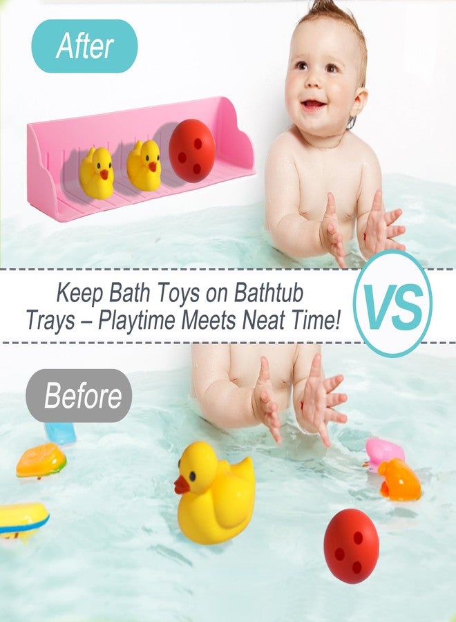 Berhapy Bathtub Splash Guard, Silicone Bath Tray Spill-Proof Bath & Kitchen Sink Organizer Toy Storage Shelf Waterproof Barrier - Image 2
