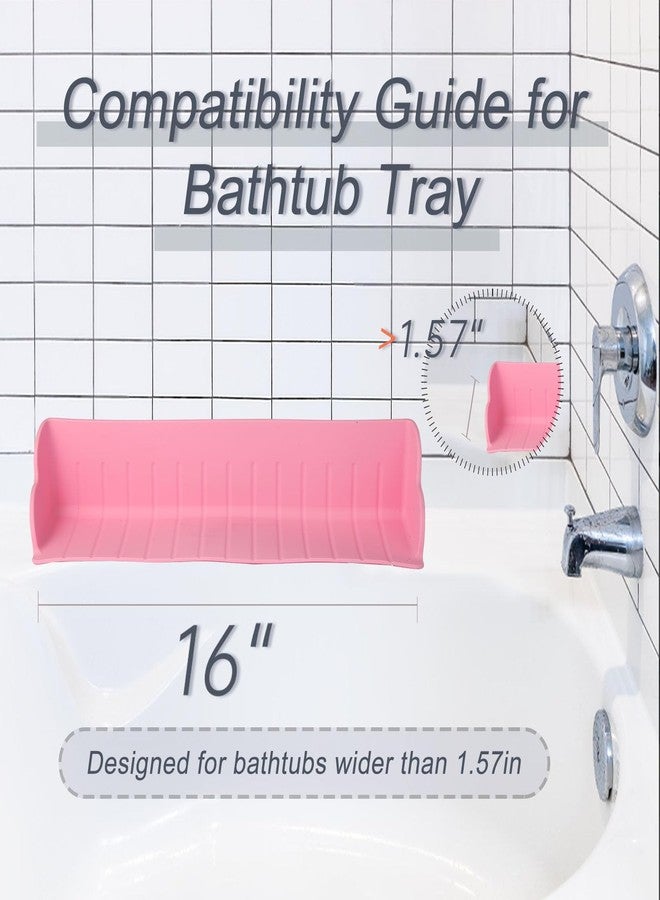 Berhapy Bathtub Splash Guard, Silicone Bath Tray Spill-Proof Bath & Kitchen Sink Organizer Toy Storage Shelf Waterproof Barrier - Image 4