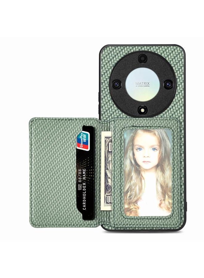 S-TOP Case For Honor X9A Carbon Fiber Magnetic Card Wallet Bag Phone Case - Image 1