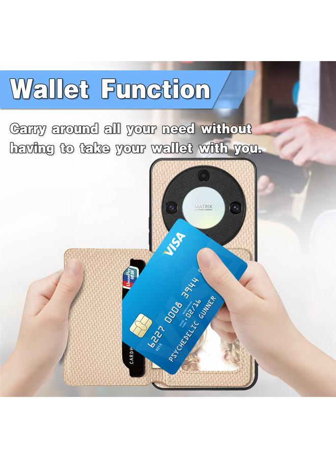 S-TOP Case For Honor X9A Carbon Fiber Magnetic Card Wallet Bag Phone Case - Image 4