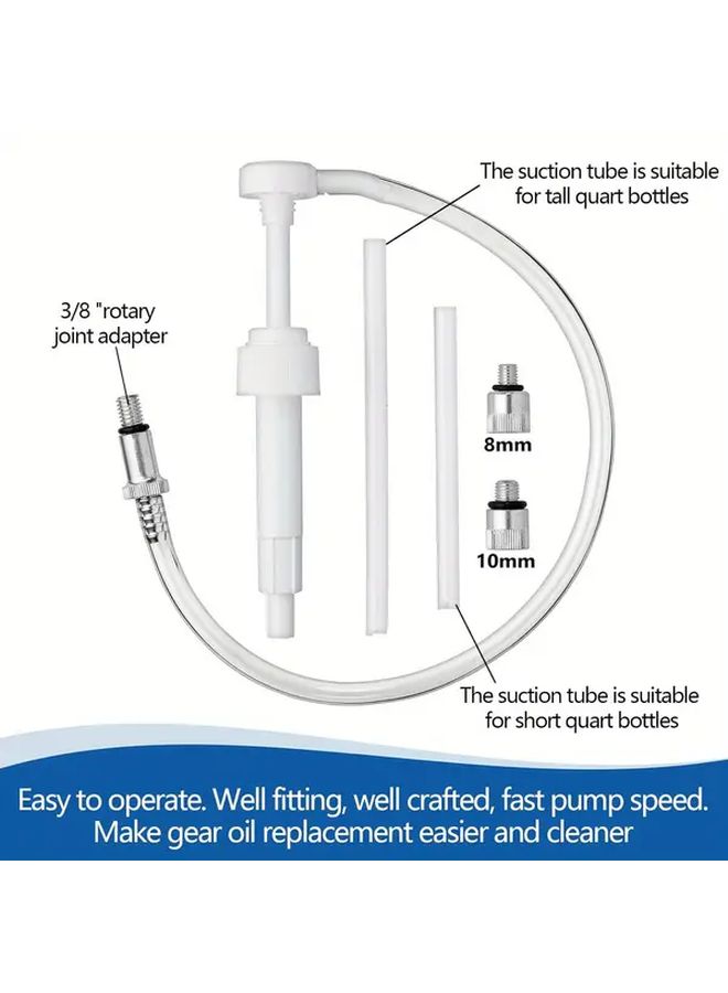 Heavy Duty Manual Hand Pump 1 Set Non Electric Marine Automotive Gear Oil Pump With 38 Inch Metal Swivel And Adapters For Outboard Motors Boats Cars Trucks Portable Lubrication System - Image 3
