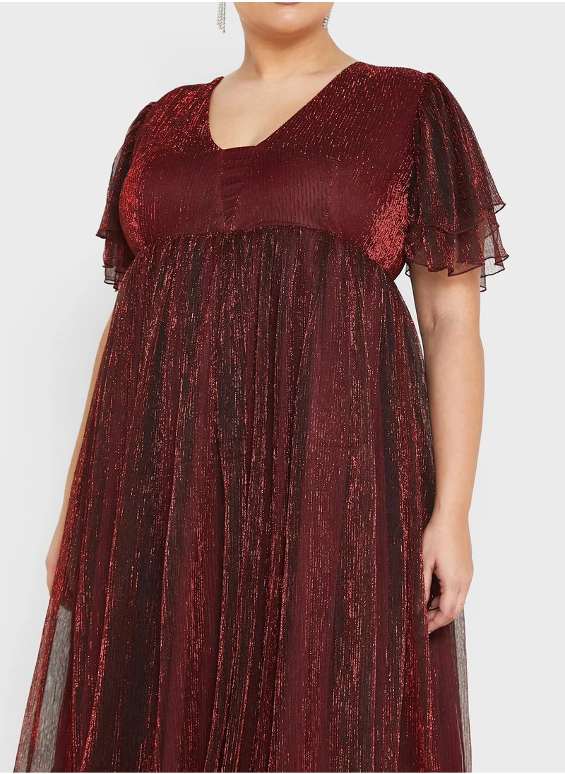 Ella Limited Curve Shimmer A-Line Dress