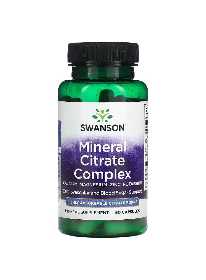 Swanson, Mineral Citrate Complex, 60 Capsules (Packaging may vary) - Image 1
