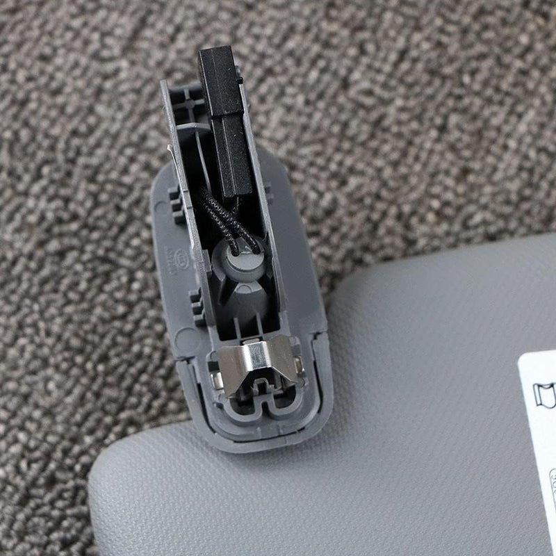 QASULER Dark Gray Front Sun Visor Panel with Makeup Mirror - Image 2