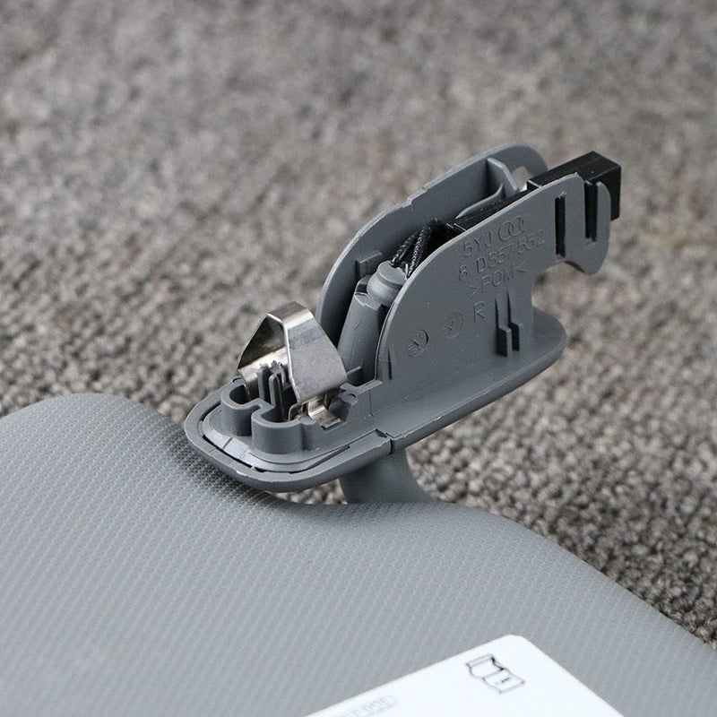 QASULER Dark Gray Front Sun Visor Panel with Makeup Mirror - Image 3