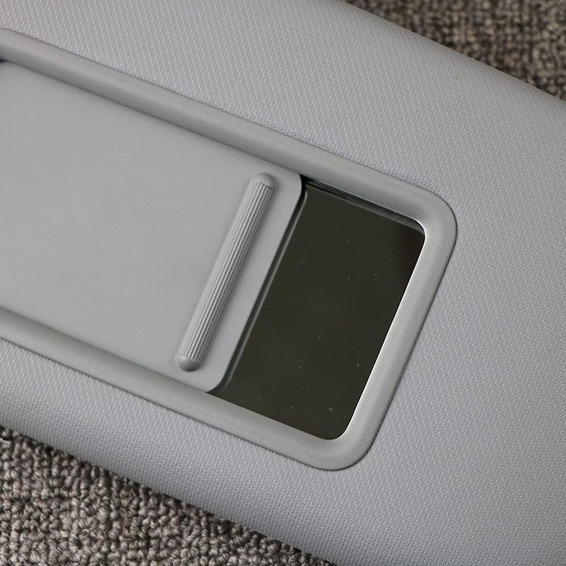 QASULER Dark Gray Front Sun Visor Panel with Makeup Mirror - Image 5