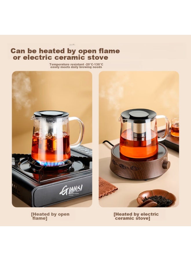 Tianxi Glass Teapot, Heat-resistant, Large Capacity, Thick Glass, Tea Infuser, Tea-water Separation, Large Capacity Tea Maker, 1150ml - Image 4