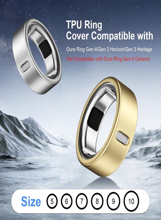 Vigamen 8 Pack Cover Compatible with Oura Ring Gen 4/Oura Ring Gen 3 Horizon/Heritage,Charging Derectly,Matte Texture Wear-Resistant Anti-Scratch TPU Protector for Oura Rings Women Men（B,Size 9 - Image 2
