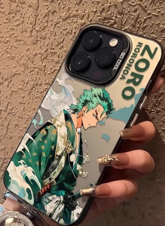 iPhone 15 Pro Case, PC Hard Phone Case with One Piece Zoro Pattern, Anti-Scratch Shockproof Protective UV Painting iPhone 15 Pro Case for Women Men - Image 2
