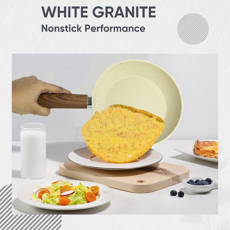 Gladnes Gladnes NonStick Egg Frying Pan with MultiCompartment Design Omelette Uttapam Cooking Pan Featuring Wooden StayCool Handle ScratchResistant Coating and Easy Cleaning 20CM  - Image 4
