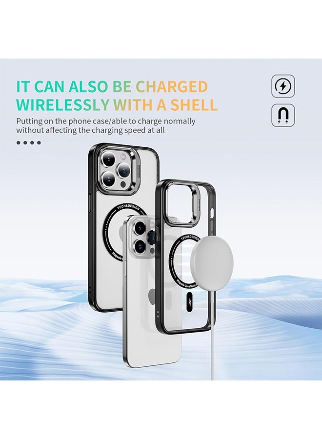 X-level iPhone 15 Pro Max Case Compatible with MagSafe Anti-Yellow and Anti-Scratch,Built-in Stash Stand Phone Case,Scratch-Resistant Back Cover - Image 3