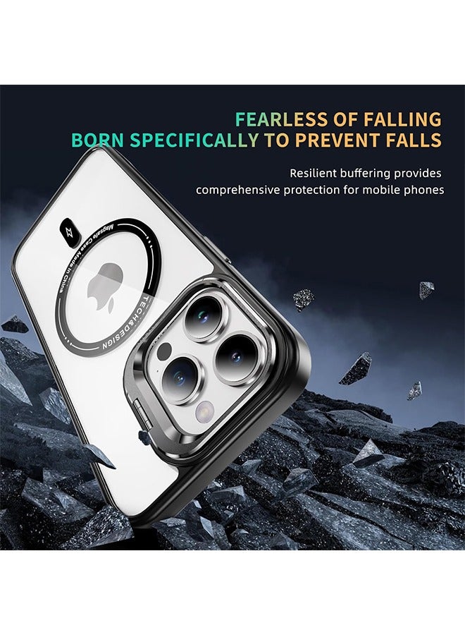 X-level iPhone 15 Pro Max Case Compatible with MagSafe Anti-Yellow and Anti-Scratch,Built-in Stash Stand Phone Case,Scratch-Resistant Back Cover - Image 4